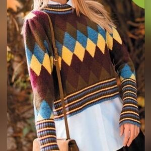 Zara argyle pullover sweater S